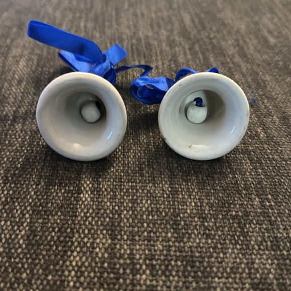 Pair of Boleslawiec Polish Pottery  Christmas bell ornaments - Picture 3 of 3